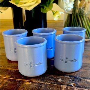 La Fermiere Glazed Terra Cotta Mini Pots - Set of 5 - French Blue Lavender
